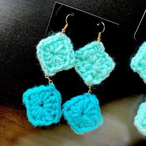 Handmade crochet earrings made in the USA